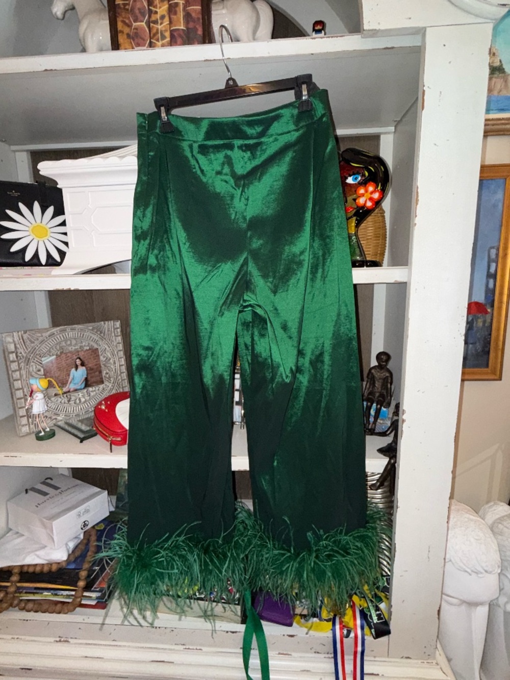 Preston & York sz 10 green Trudie feather stretch taffeta pants - Picture 7 of 7